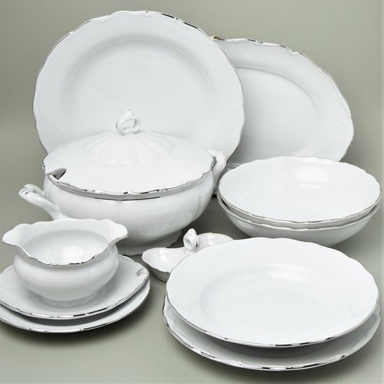 Dining set for 6 persons, HC002 platinum, Elizabeth