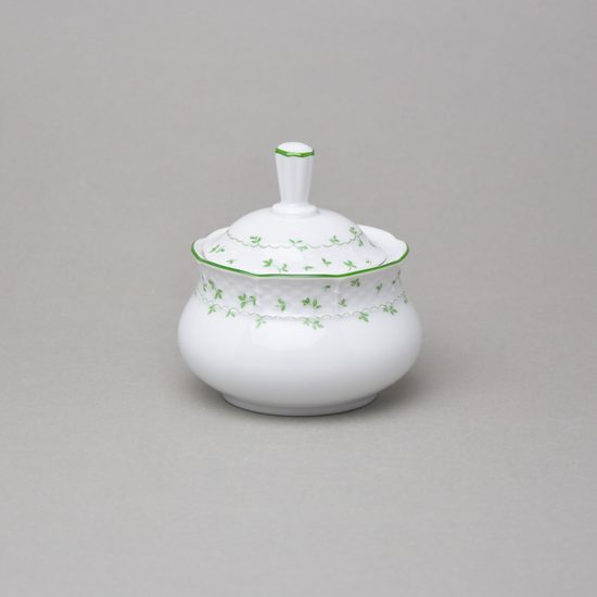 NATÁLIE zelené kvítky: Cukřenka 250 ml, Thun 1794, karlovarský porcelán