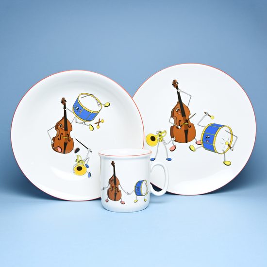 Children set 3 pcs. - MUSIC INSTRUMENTS, Thun 1794, karlovarský porcelán