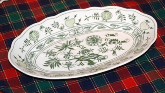 Oval dish 31 cm, Green Onion Pattern, Cesky porcelan a.s.