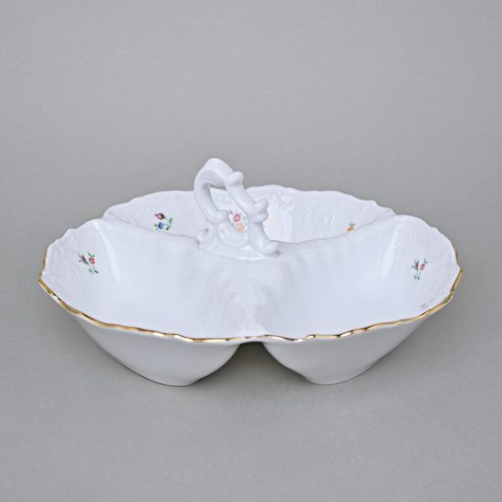 Mísa 3-dílná kabaret 23 cm malá, Thun 1794, karlovarský porcelán, BERNADOTTE kytička se zlatem