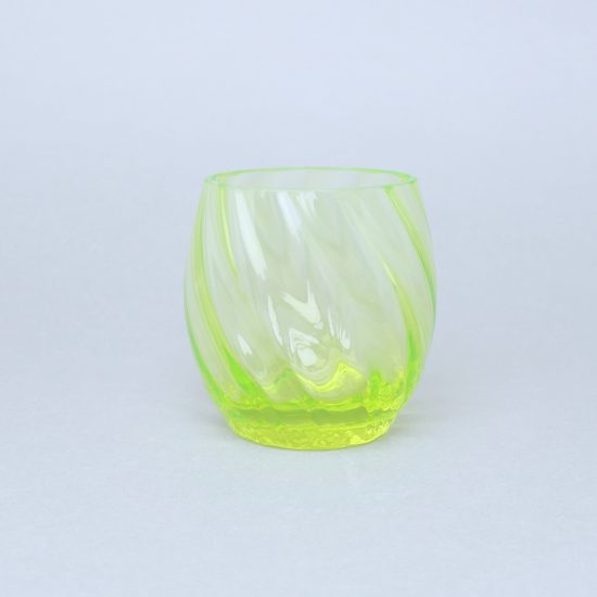 Sklenice OPTICA bez ucha (uranové sklo), 300 ml, Sklárna Janov