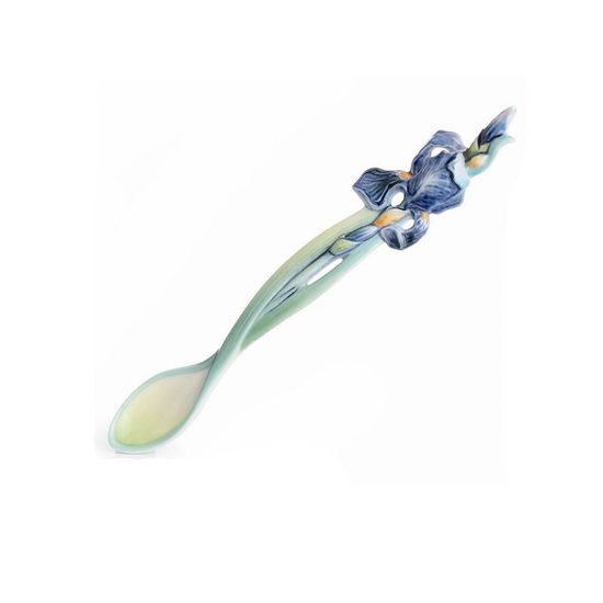 Van Gogh Iris flower design sculptured porcelain spoon 14 cm, FRANZ Porcelain