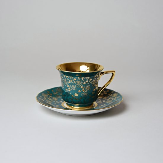 Cup 80 ml and saucer Windsor mocca, different colours, Leander 1907