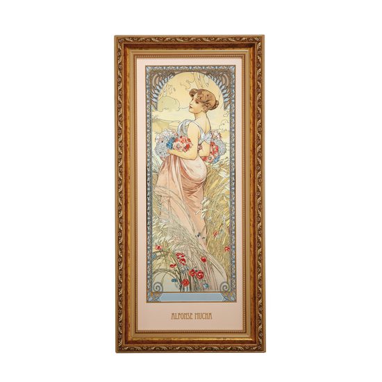 Picture Summer 1900, 27 / 57 / 4,5 cm, porcelain. A. Mucha, Goebel