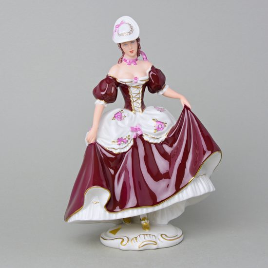 Dívka s kloboukem 15 x 21,5 x 29,5 cm, Purpur/1, Porcelánové figurky Duchcov