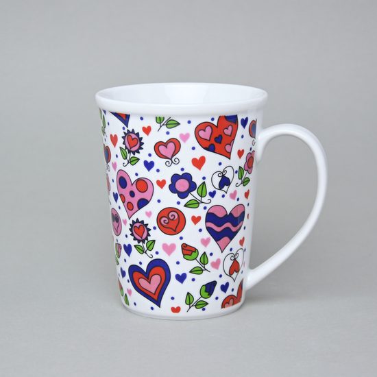 Hrnek Erin 12 cm 420 ml, veselá srdíčka - růžová, Český porcelán a.s.