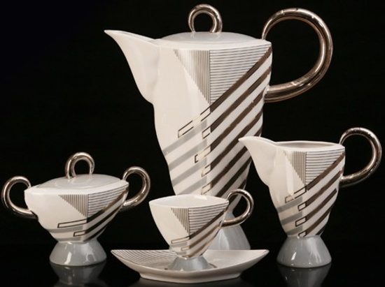 Mocca set for 6 persons Excalibur, Thun Studio, Luxury Porcelain