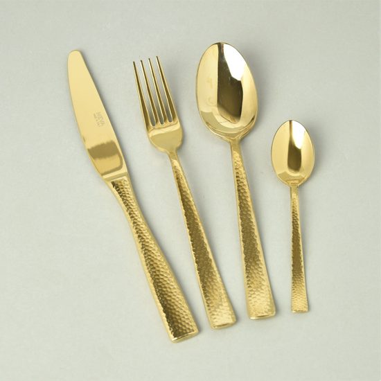 24 pcs. cutlery set, Posata MARTELLATA gold, NEVA cutlery