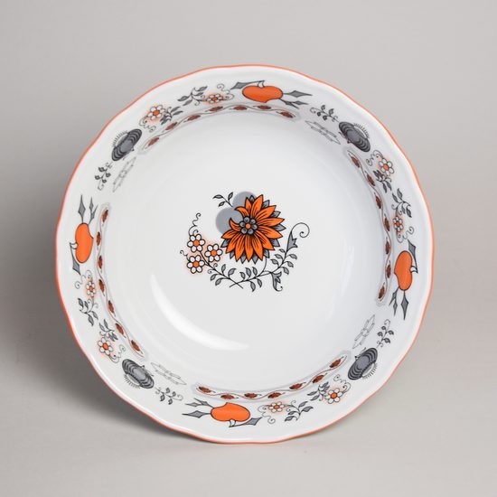 Orange-black Onion: Bowl compot 21 cm, Český porcelán a.s.