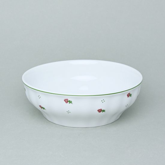 Bowl 22,5 cm, Benedikt red flowers + green, G. Benedikt 1882