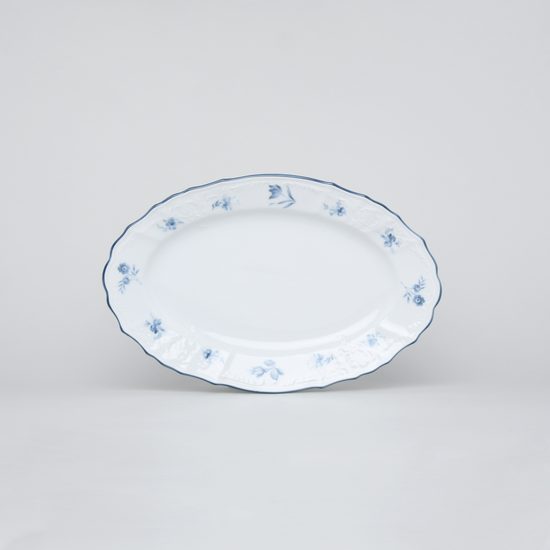 Bowl oval 26 cm, Thun 1794 Carlsbad porcelain, BERNADOTTE blue flower