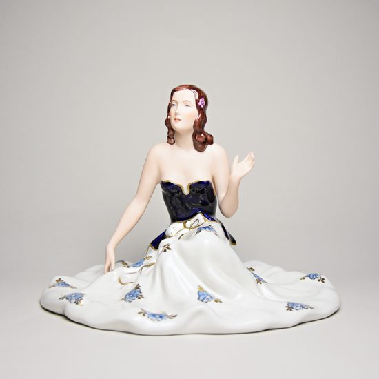 Lady sitting 20 x 24 x 19 cm, Isis, Porcelain Figures Duchcov