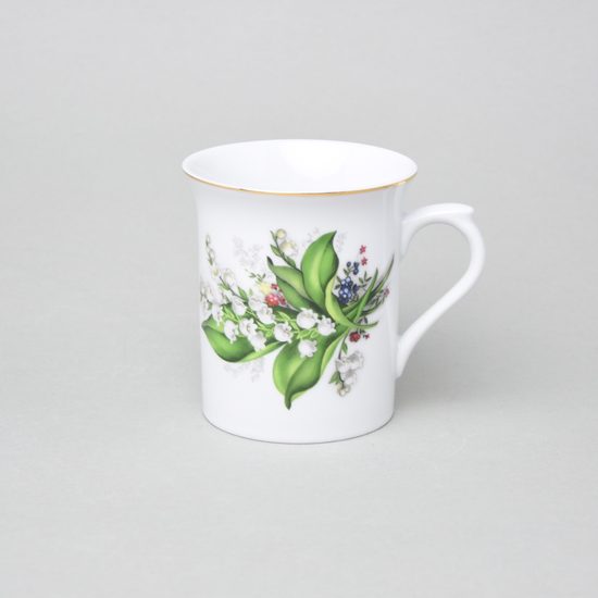 Hrnek Classic 280 ml, lily of the valley + gold line, Český porcelán a.s.