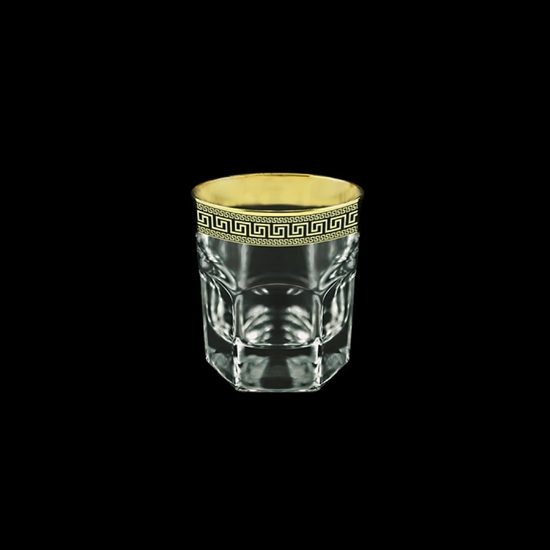 Astra Gold: Whisky and cognac glass 280 ml, Crystal, Provenza, Antique Golden Black decor