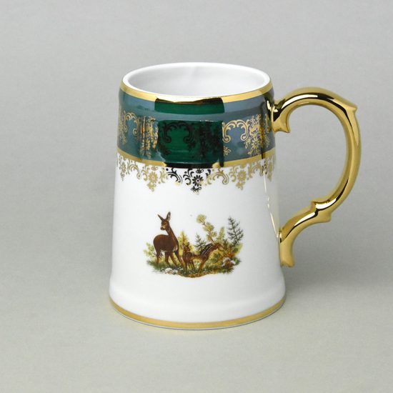 Pitcher 500 ml, hunting - green, Royal Czech porcelain