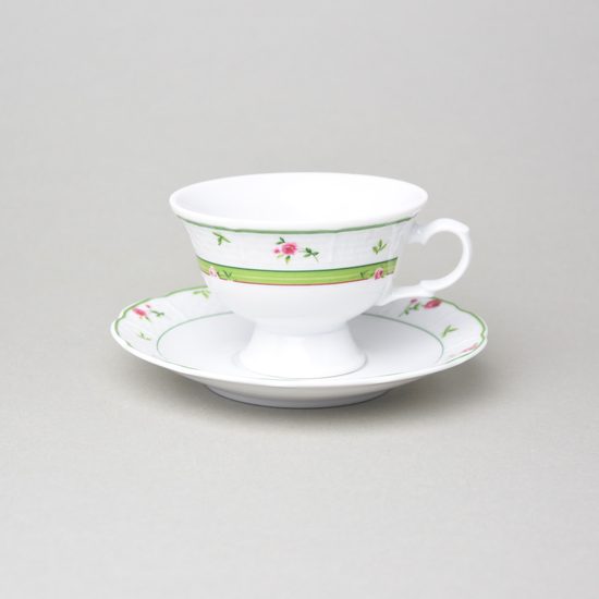 Šálek 200 ml nízký NA NOŽCE a podšálek 150 mm, Thun 1794, karlovarský porcelán, MENUET 80289