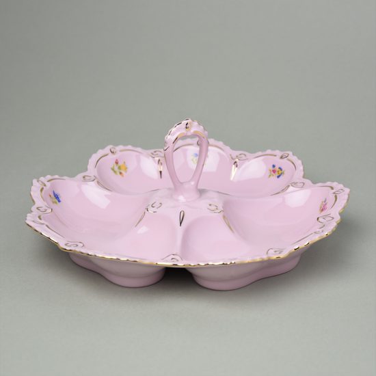 Kabaretka 23,5 cm, Lenka 247, Růžový porcelán z Chodova