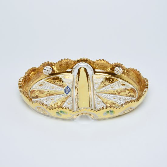 Crystal Cabaret, hand-cuted, 245 mm, Gold+ Enamel, Jahami Bohemia