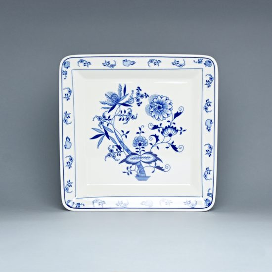 Plate flat square 21,5 cm, Original Blue Onion Pattern