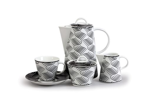 Coffee set for 6 pers., Thun 1794 Carlsbad porcelain, TOM 30404 black