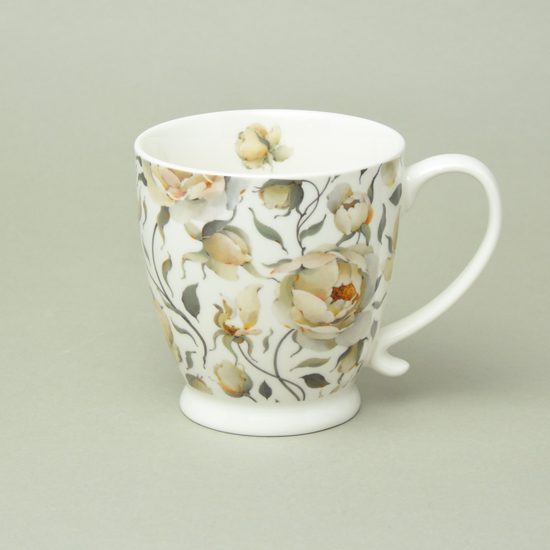 Hrnek Jumbo 470 ml, bílá anglická růže, porcelán Duo Gifts