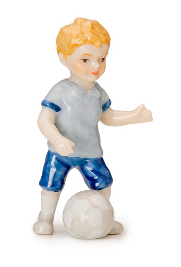 Malý fotbalista 8 cm, porcelánové figurky Royal Copenhagen