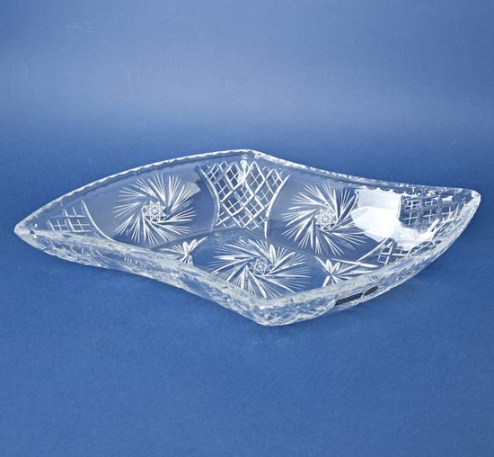 Crystal Hand Cut Bowl ESO big, Thistles, 44 cm, Crystal BOHEMIA