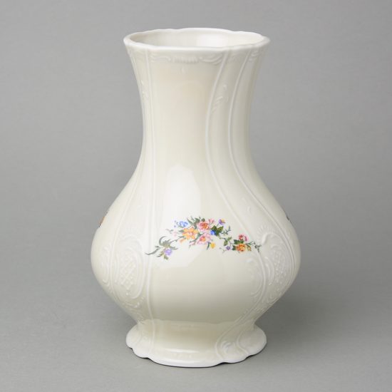 Vase 23 cm, Thun 1794 Carlsbad porcelain, BERNADOTTE ivory + flowers