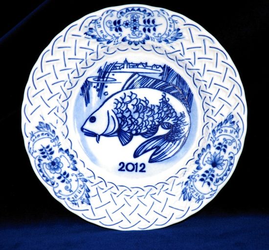 Vánoční / výroční talíř 2012 závěsný 19 cm, Cibulák, originální z Dubí
