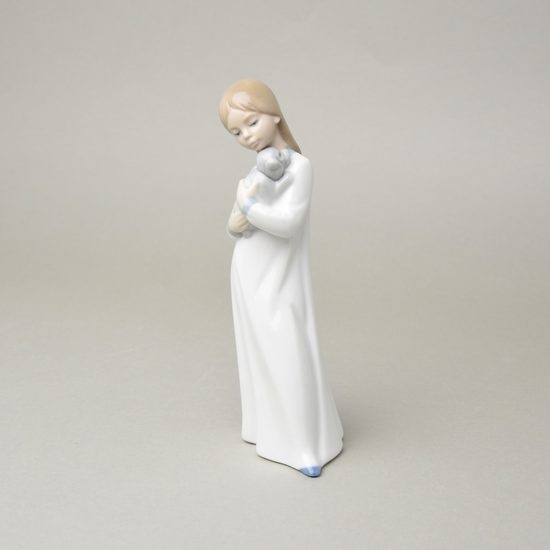 Dívka s pejskem 19,5 cm, NAO porcelánové figurky