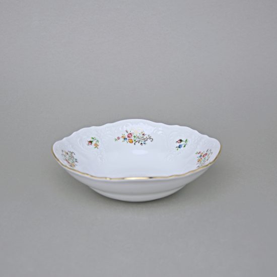 Bowl 16 cm, Thun 1794 Carlsbad porcelain, BERNADOTTE flowers with gold