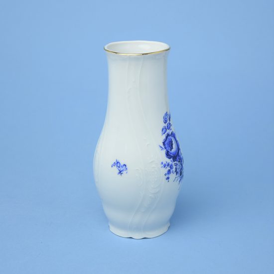 Vase 19 cm, Thun 1794 Carlsbad porcelain, BERNADOTTE blue rose