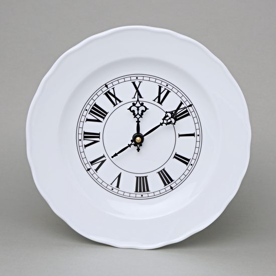 Hodiny plné 24 cm se strojkem, bílé, Český porcelán a.s.