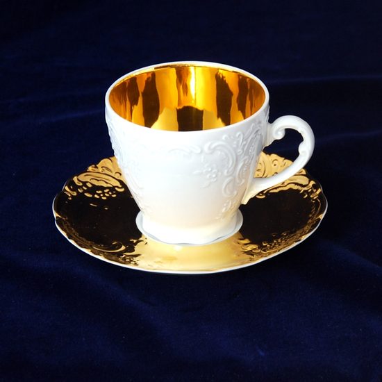 Cup 175 ml and saucer coffee, Opera GOLD inside, Cesky porcelan a.s.