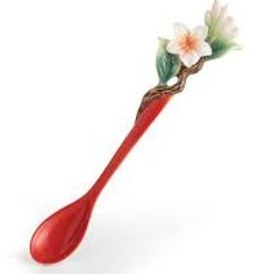 Joyful Magpie design sculptured porcelain spoon 13,5 cm, FRANZ Porcelain