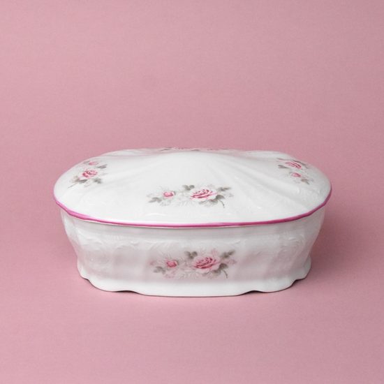 Růžová linka: Dóza na cukrovinky 2,1 l, Thun 1794, karlovarský porcelán, BERNADOTTE