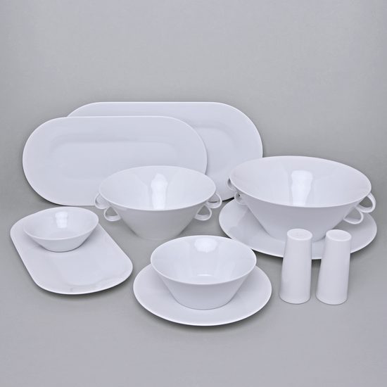Bohemia White, Jídelní souprava pro 6 osob, design Pelcl, Český porcelán a.s.