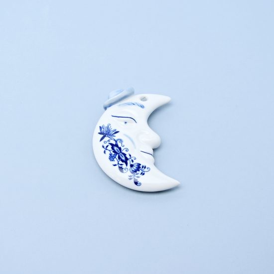 Christmass decoration - Moon 10 cm, Original Blue Onion Pattern