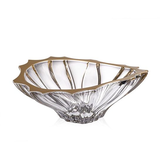 Crystal Bowl Plantica, Golden Rim, 33 cm, Aurum Crystal