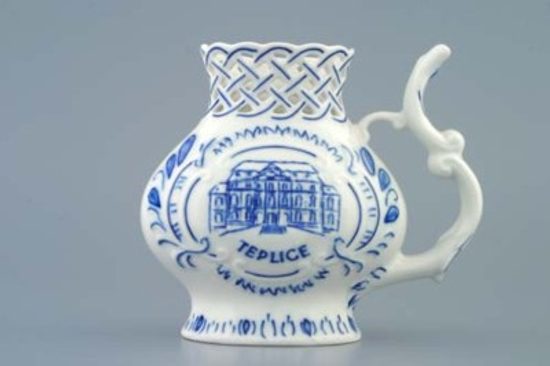 Spa cup perforated Teplice 12 cm, Original Blue Onion Pattern