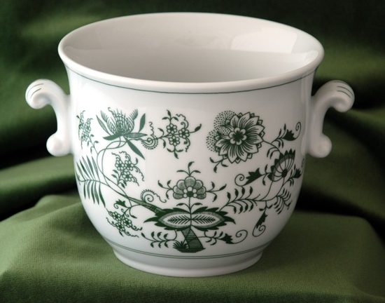 Flower pot 16 x 13,5 cm, Green Onion Pattern, Cesky porcelan a.s.