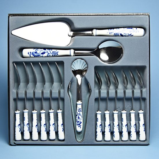 Coffee cutlery set for 6 pers., Blue Onion Pattern