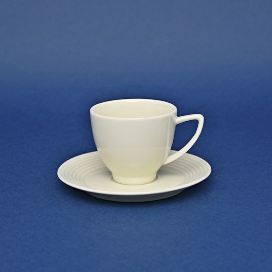 Šálek a podšálek vysoký 90 ml / 120 mm, Lea ivory, Thun karlovarský porcelán