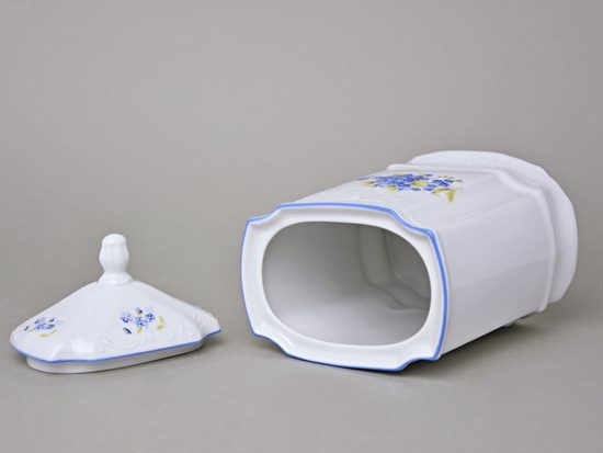 Víčko k dóze na poživatiny 1 l, Thun 1794, karlovarský porcelán, BERNADOTTE pomněnka