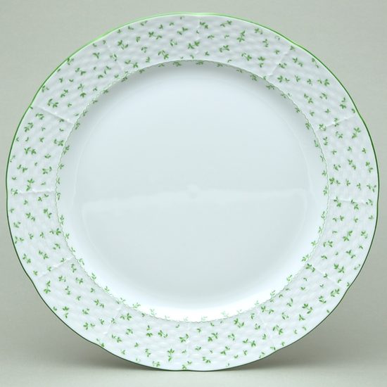 NATÁLIE zelené kvítky: Mísa mělká kulatá 31 cm (klubový talíř), Thun 1794, karlovarský porcelán
