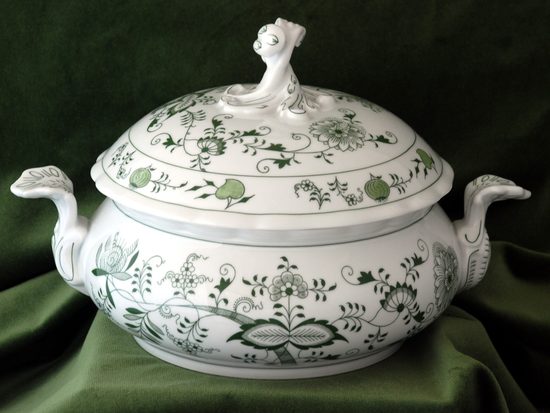 Vegetable (soup) bowl 2,00 l, Green Onion Pattern, Cesky porcelan a.s.