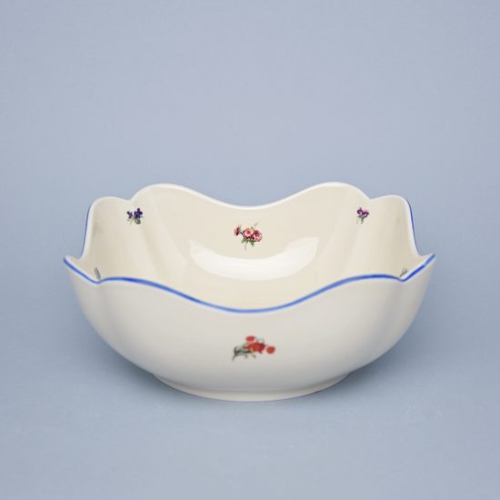 Mísa salátová čtyřhranná vysoká 21 cm, házenka ivory, Český porcelán