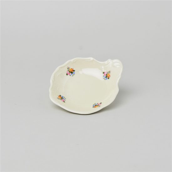 Petitka 11 cm (malá přílohová mistička), Thun 1794, karlovarský porcelán, BERNADOTTE ivory + kytičky