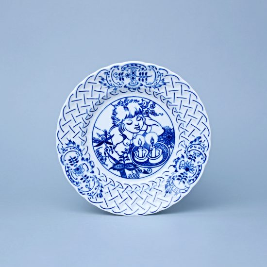 Annual plate 2003 18 cm, relief, Blue Onion Pattern